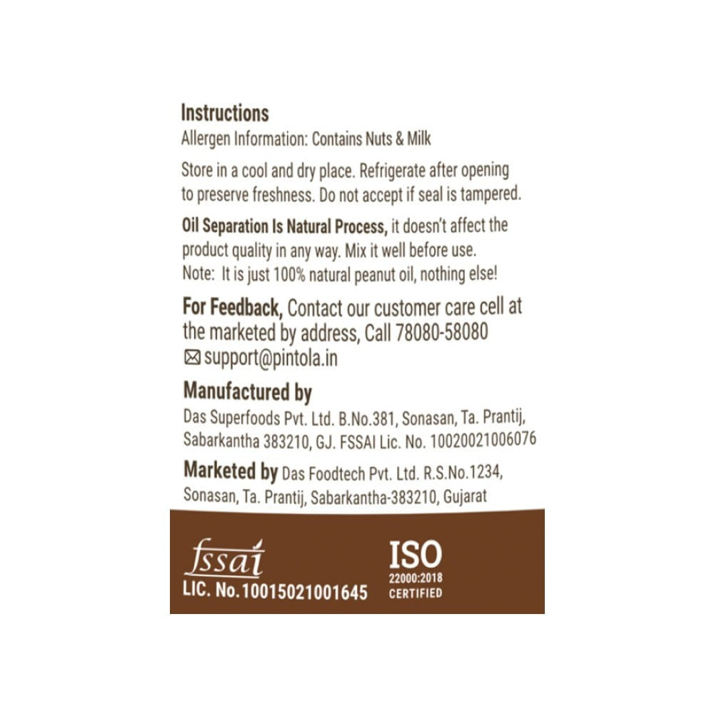 Pintola Dark Chocolate Creamy Peanut Butter : 1 kg