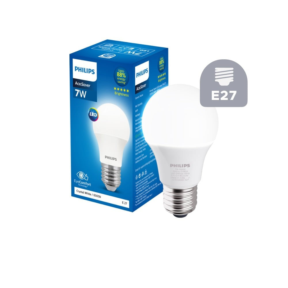 Philips Ace Saver 7W LED Bulb (Crystal White) : 1 unit