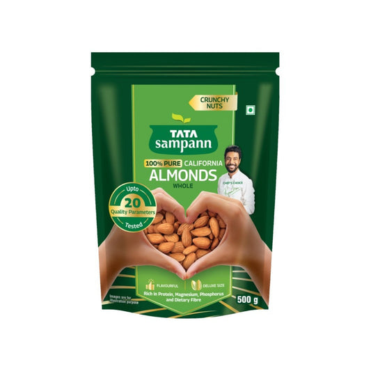Tata Sampann California Almonds (100% Pure) (Hara Badam) : 500 g