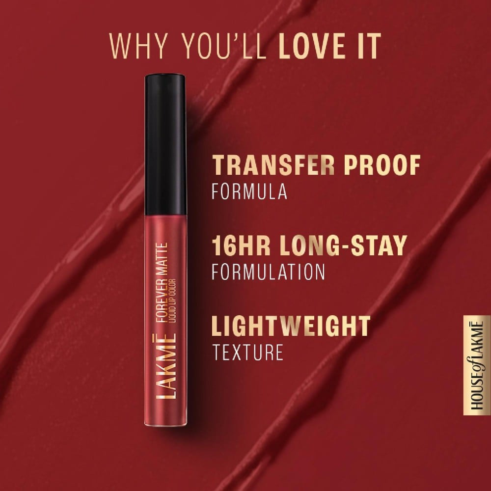 Lakme Forever Matte Liquid Lip Colour (Wine Touch) : 5.6 ml