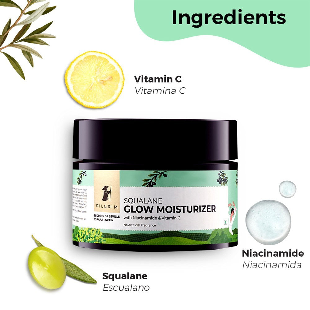 Pilgrim Squalane Plant Glow Moisturizing Cream - Pack of 2 : 2 x 50 g