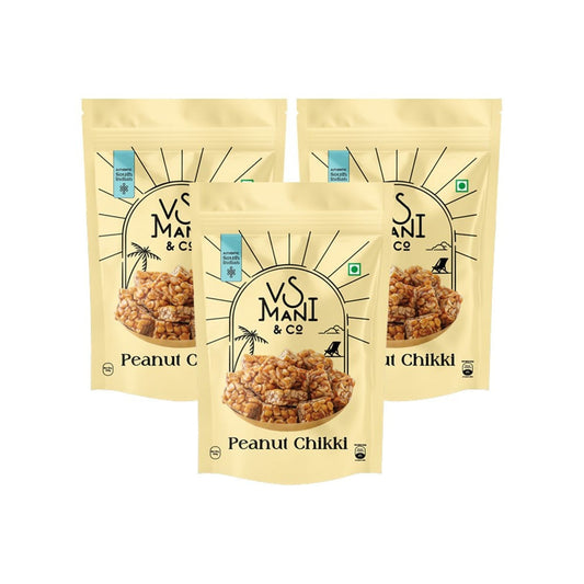 Peanut Chikki by VS Mani & Co. - Pack of 3 : 3 x 100 g