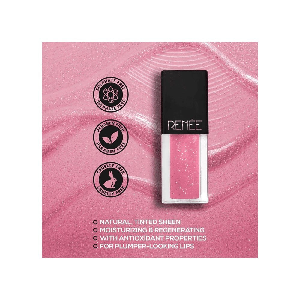 Renee See Me Shine Lip Gloss (Pink Pow-Wow) + See Me Shine Lip Gloss (Pucker Up Peach) Combo : 2.5 ml + 2.5 ml