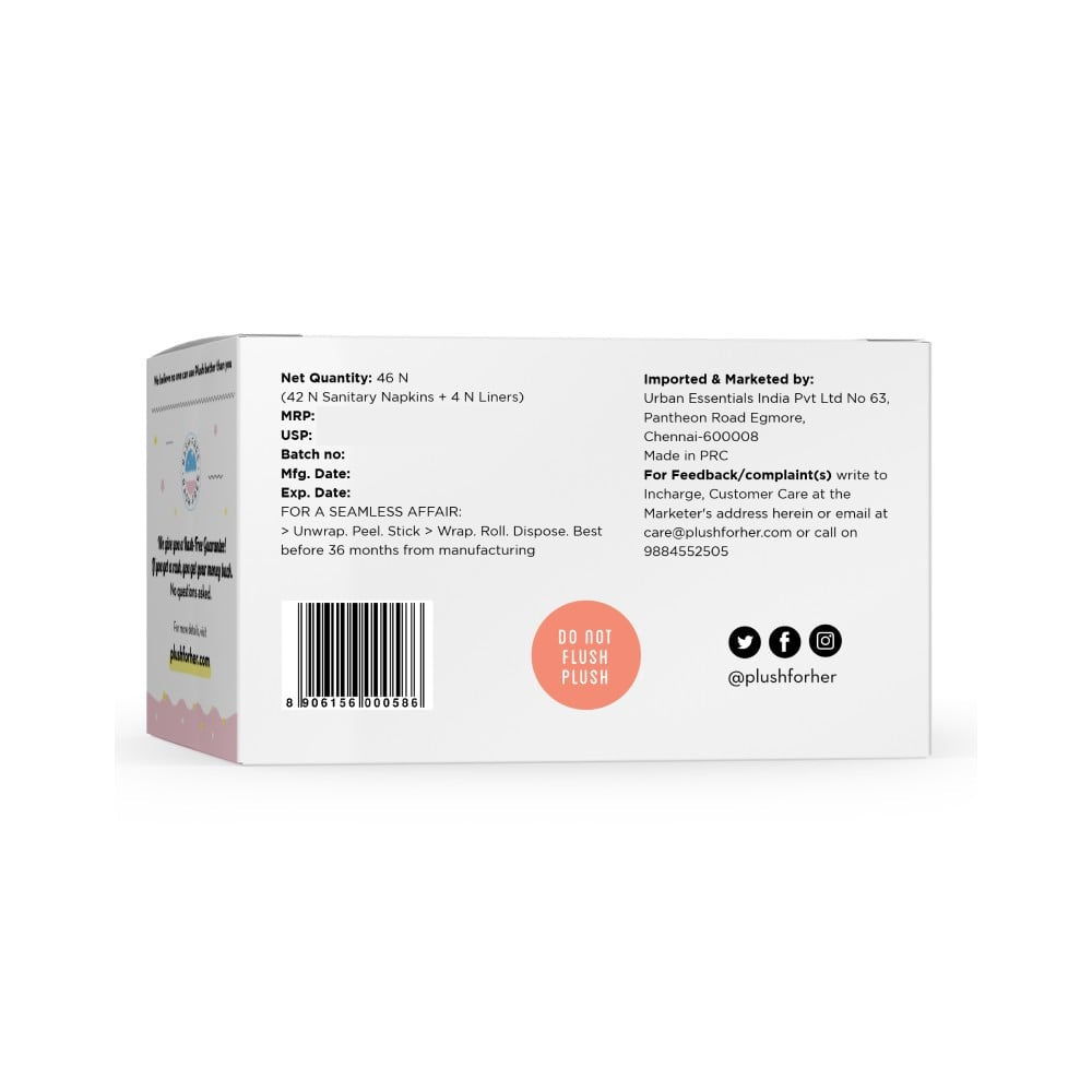 Plush Ultra-Thin Sanitary Pads : 42 pieces