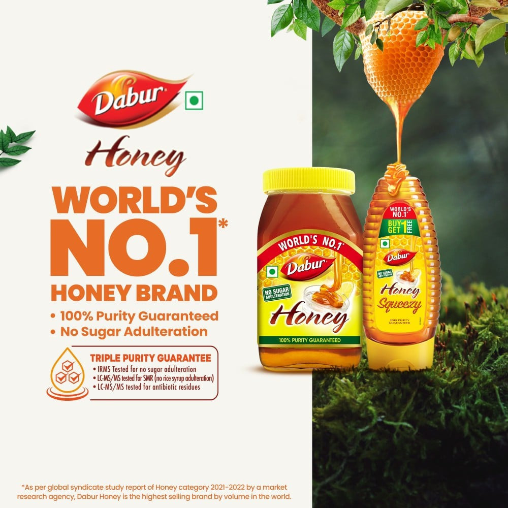 Dabur Honey - 100% Pure, World's No.1 Honey Brand (No Sugar Adulteration) : 250 g