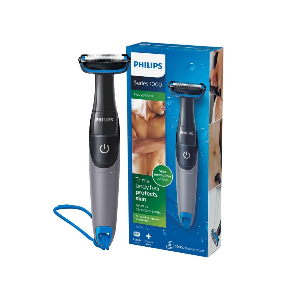 Philips BG1025/15 Showerproof Battery Powered Male Body Trimmer (Black) : 1 unit