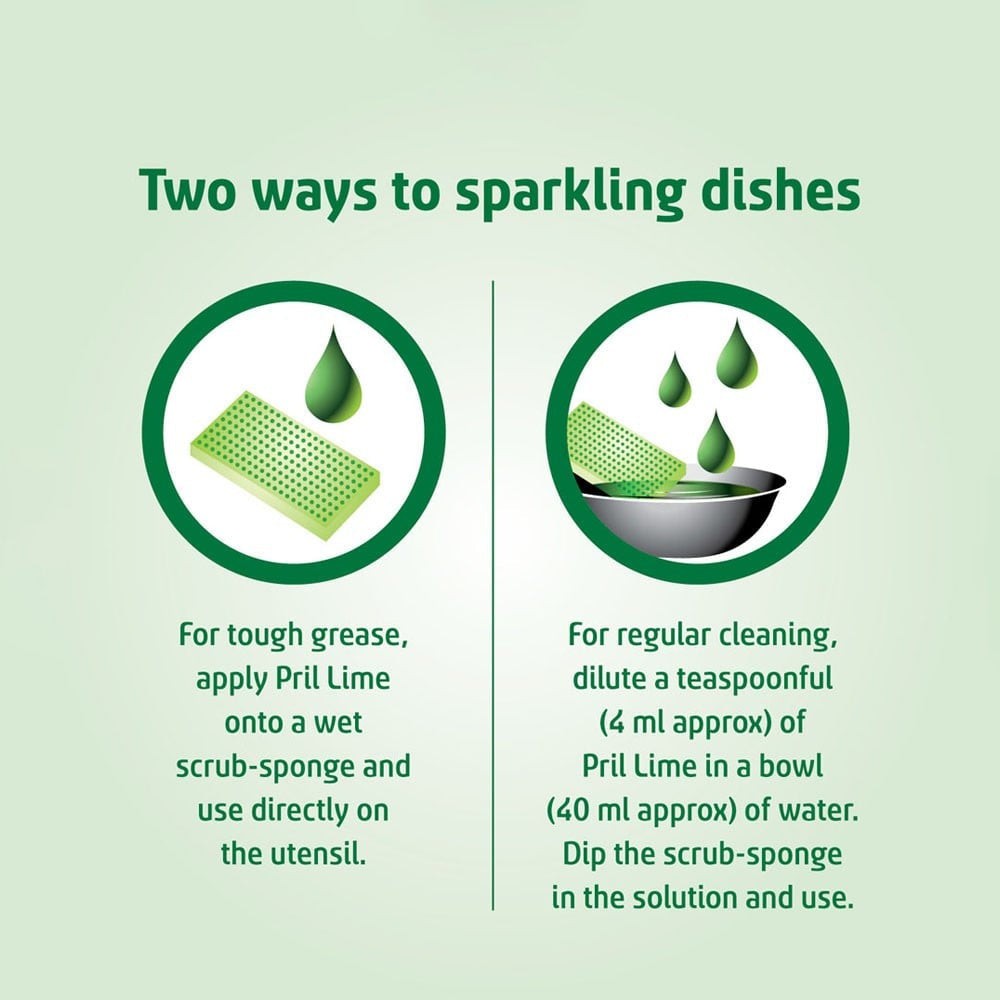 Pril Active Lime Grease fighter Dishwash Gel : 425 ml