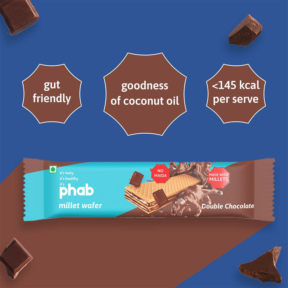 Phab Double Chocolate Millet Wafer : 3 x 30 g