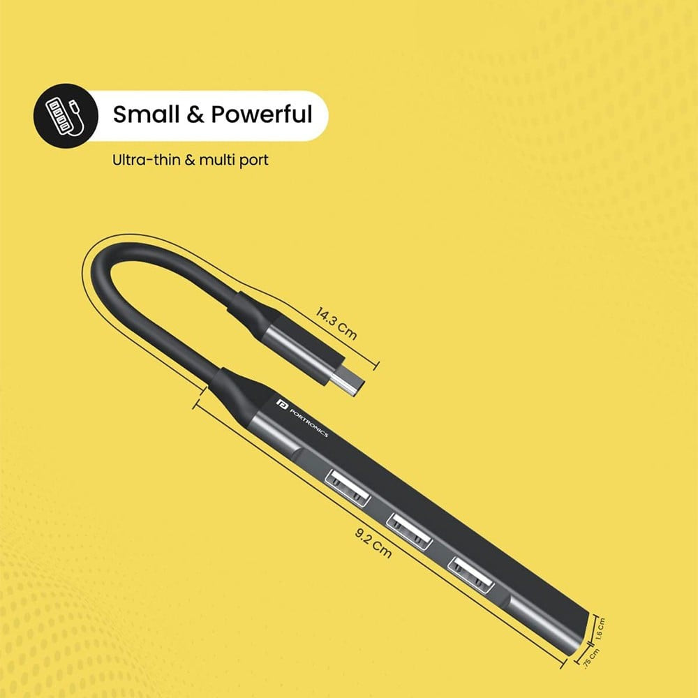 Portronics Mport 31C Multi Function USB Hub (Grey) : 1 unit