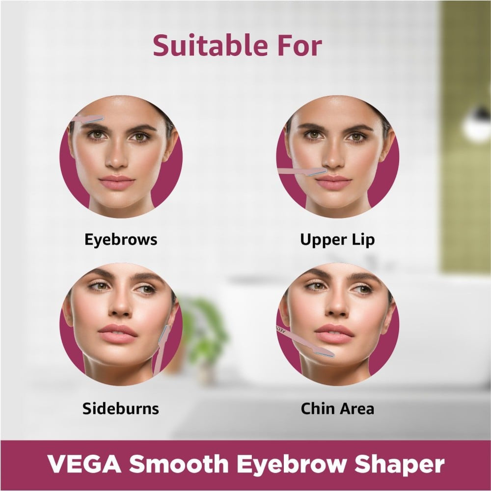 Vega Smooth Eyebrow Shaper & Face Razor : 2 pcs