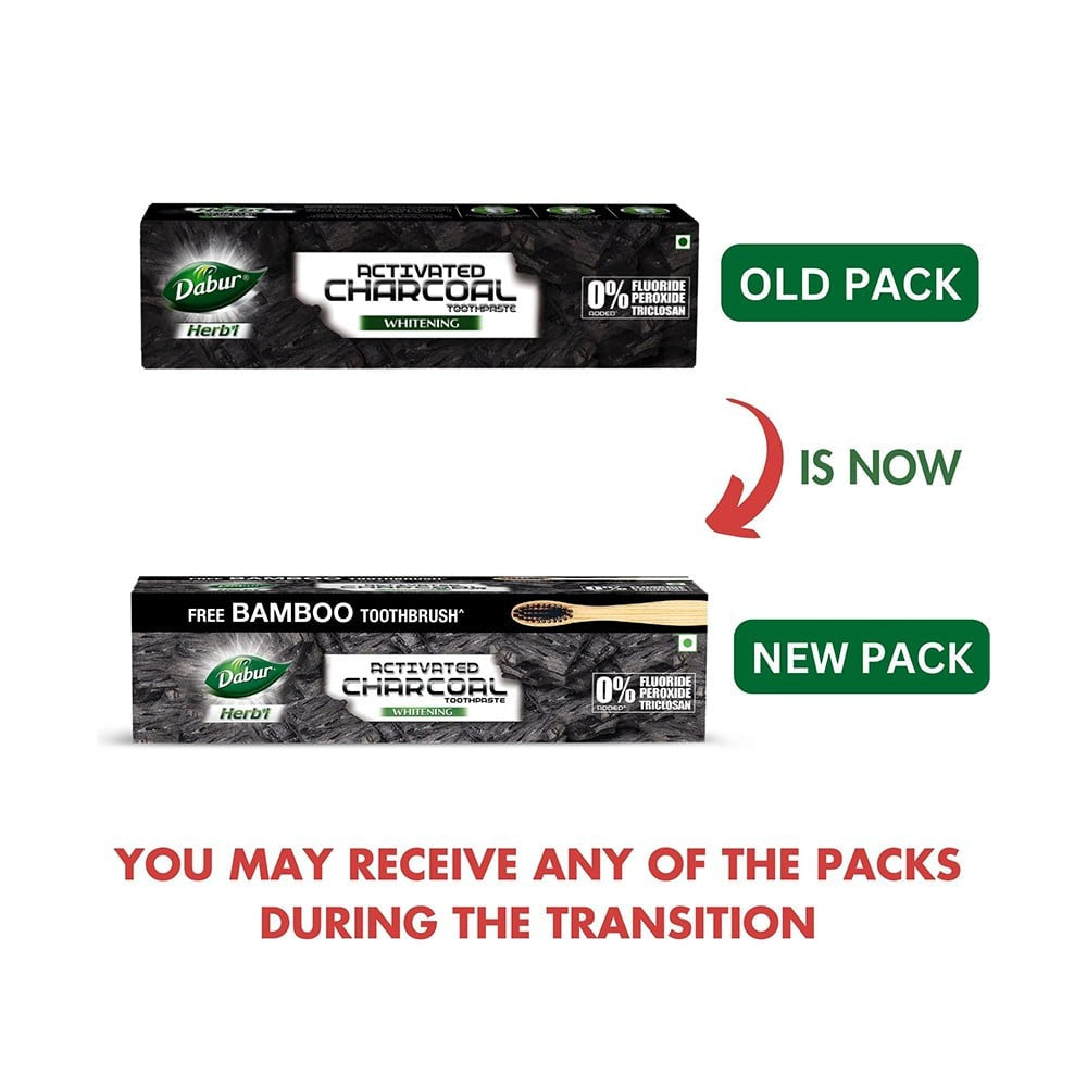 Dabur Herbs Activated Charcoal Herbal Toothpaste With Mint : 120 g