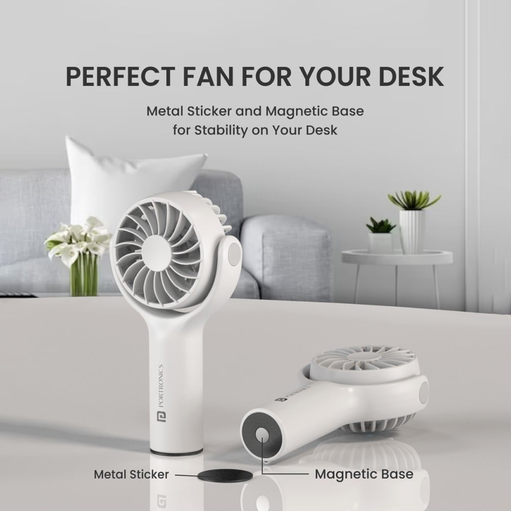 Portronics Toofan Mini Portable Fan (White, 5W) : 1 unit