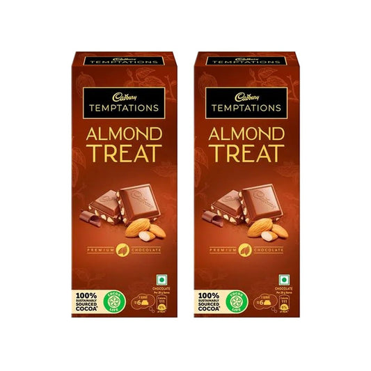 Cadbury Temptations Almond Treat Premium Flavoured Chocolate Bar - Pack of 2 : 2 x 72 g