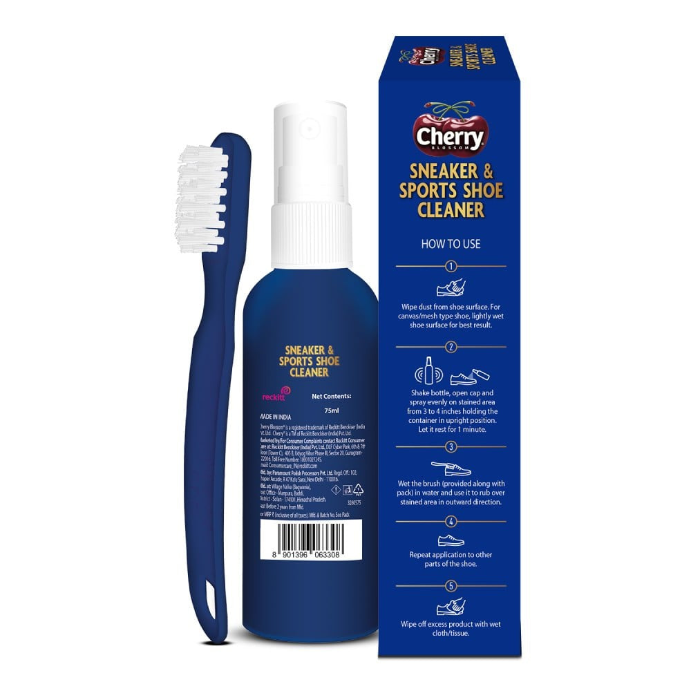 Cherry Blossom Sports Shoe Cleaner Shoe Brush - With Free Brush : 75 ml