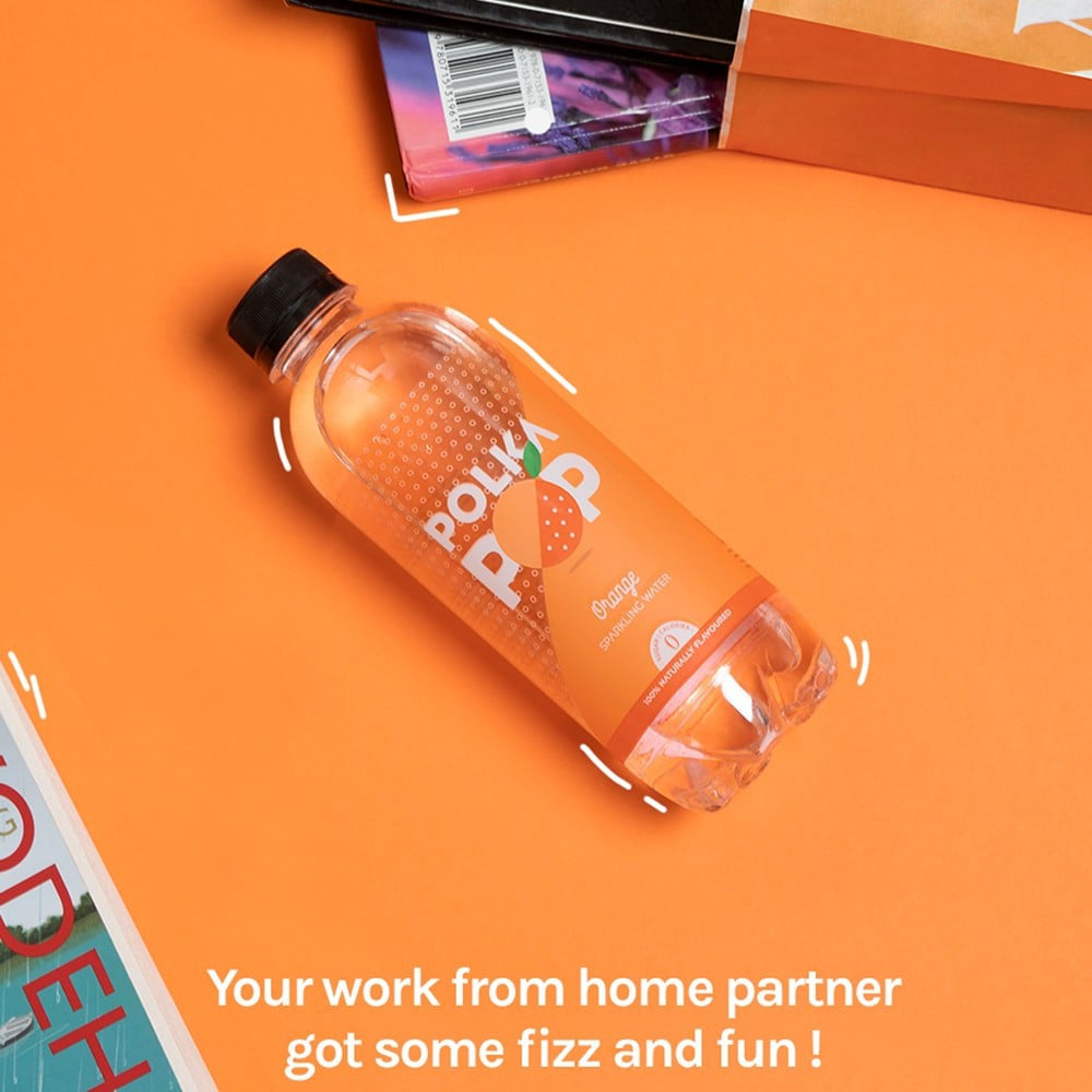 Polka Pop Zero Sugar Orange Sparkling Drink : 300 ml