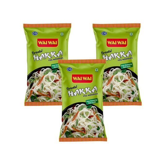 Wai Wai Chinese Hakka Veg Noodles - Pack of 3 : 3 x 160 g