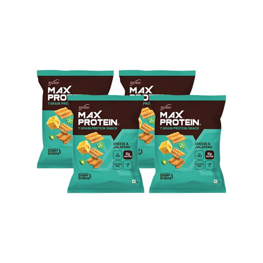 RiteBite Max Protein Cheese & Jalapeno Chips - Pack of 4 : 4 x 60 g