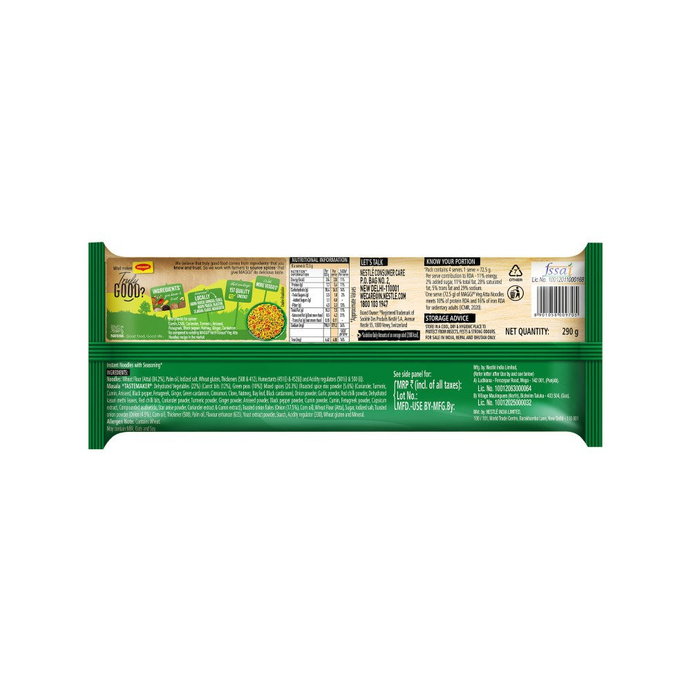Maggi Nutri-Licious Masala Veg Atta Instant Noodles : 290 g