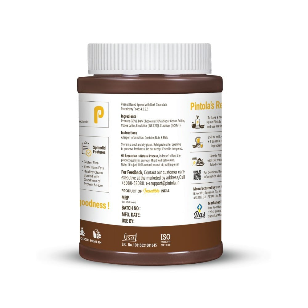 Pintola Dark Chocolate Creamy Peanut Butter : 1 kg