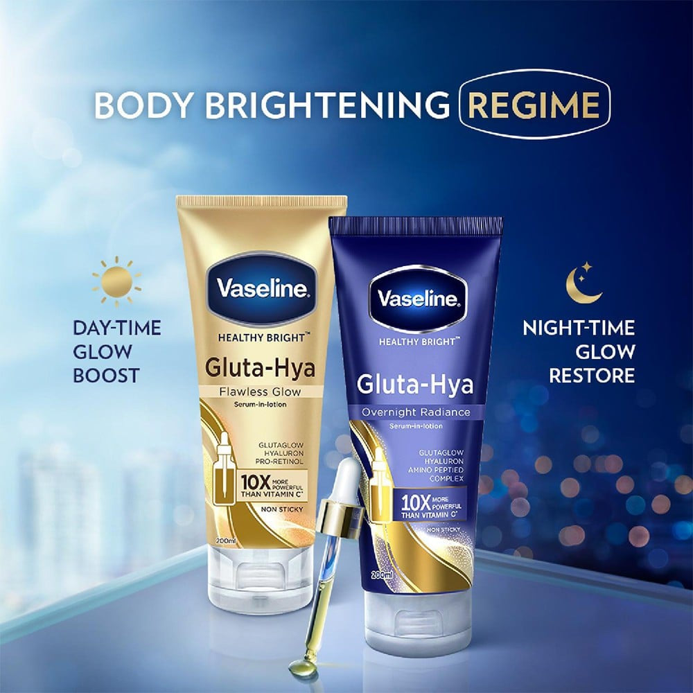 Vaseline Gluta Hya Overnight Radiance Serum Body Lotion : 200 ml