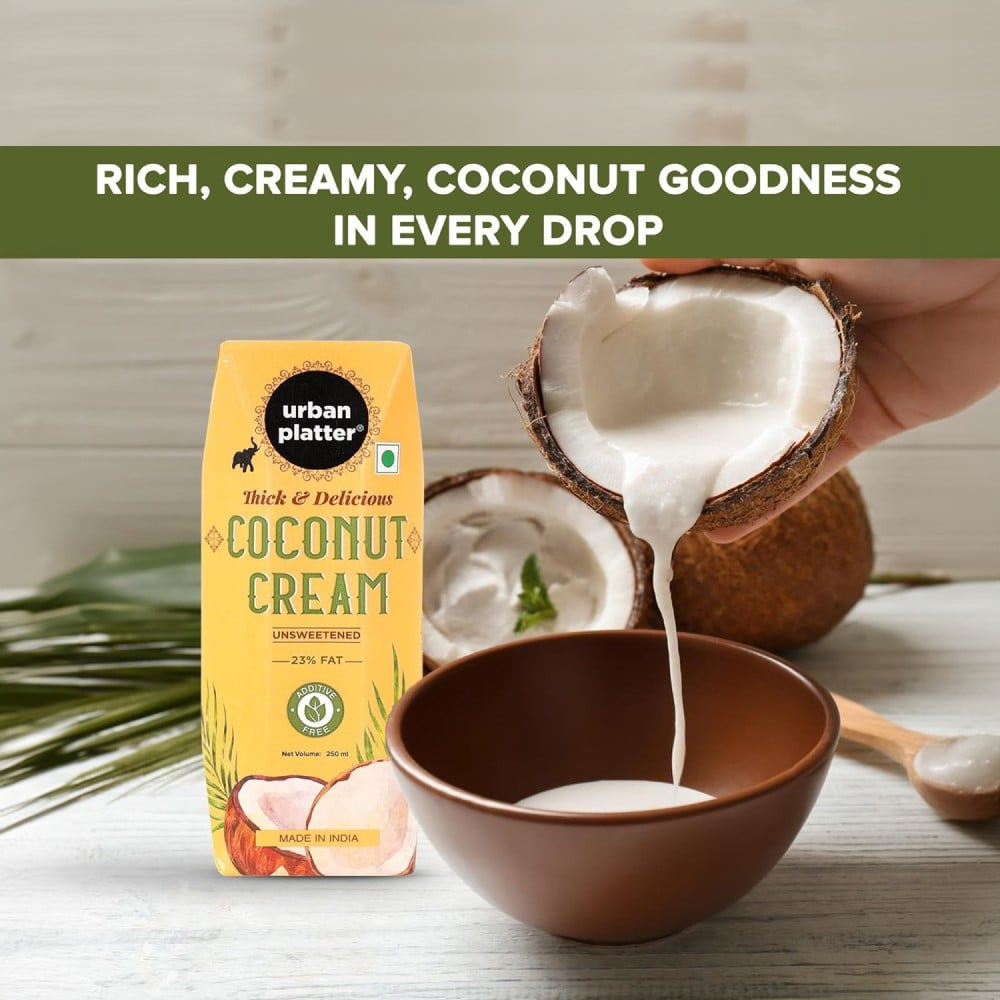 Urban Platter Unsweetened Coconut Cream : 250 ml