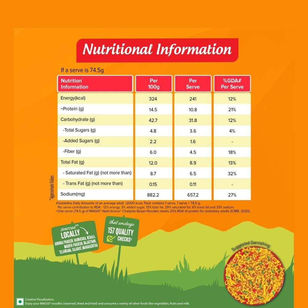 Maggi Nutrilicious Chatpata Besan Noodles : 298 g