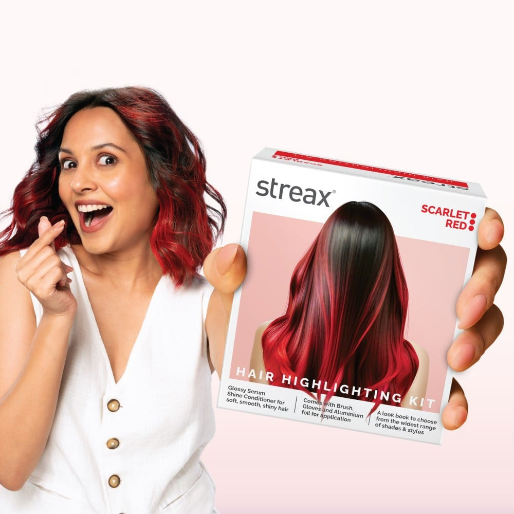 Streax Highlighting Hair Colour Kit (Scarlet Red) : 1 pack