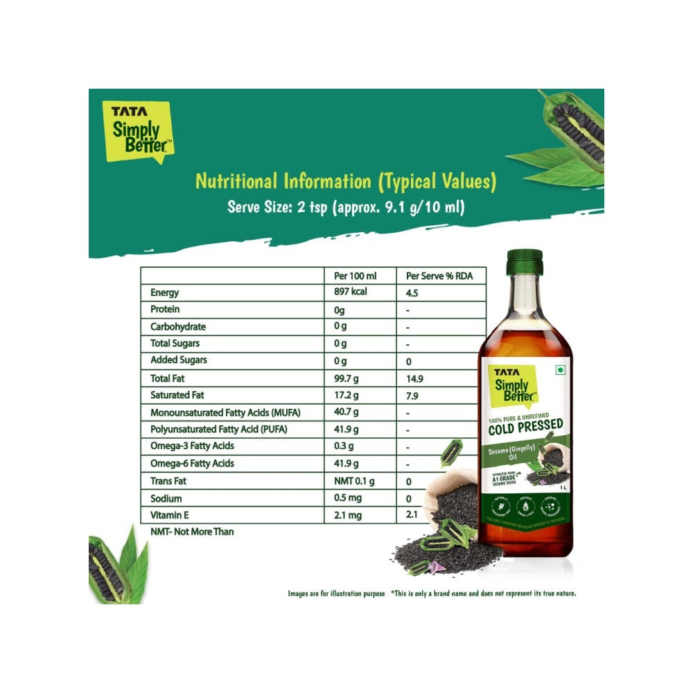 Tata Cold Pressed Sesame Oil /Til Oil : 1 ltr