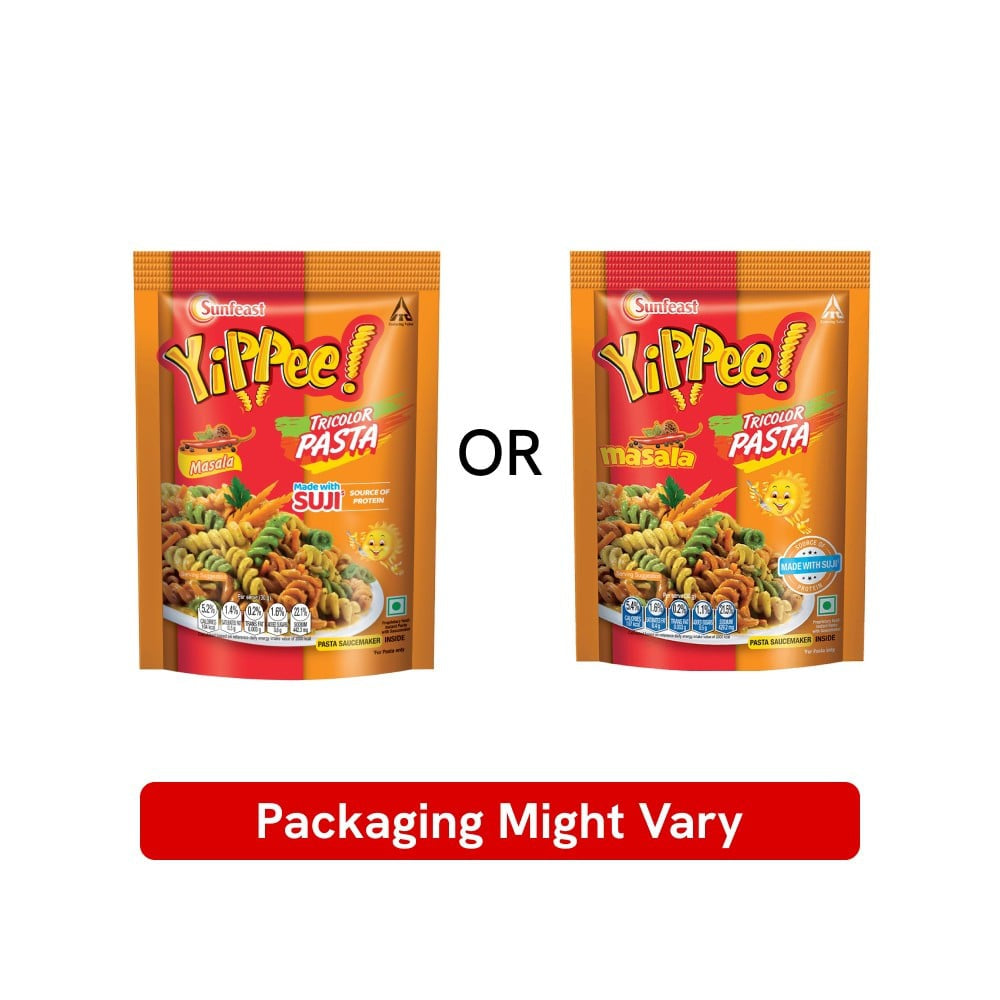 Yippee Tricolor Instant Pasta - Masala : 65 g