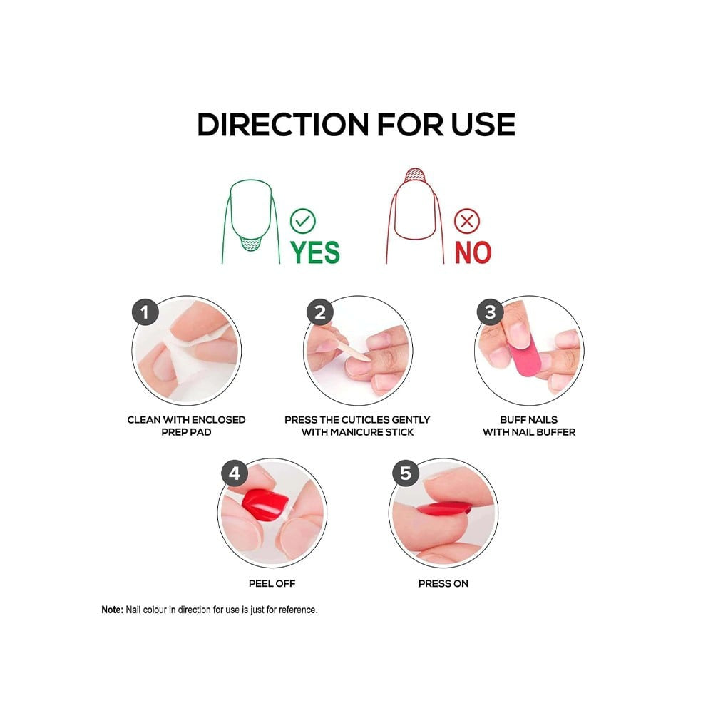 Renee Square Press On Nails (L MTN 01) : 1 pack (24 pieces)