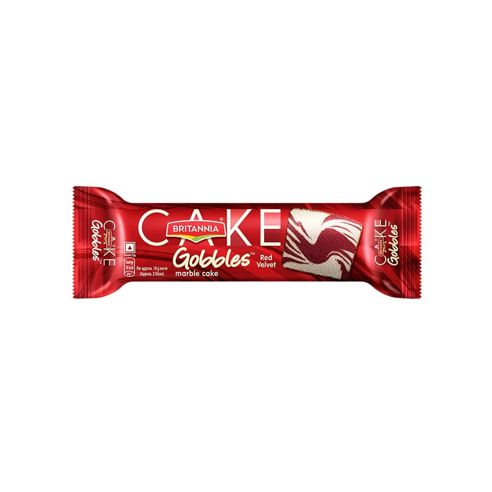 Britannia Gobbles Marble Slice Cake - Red Velvet : 110 g