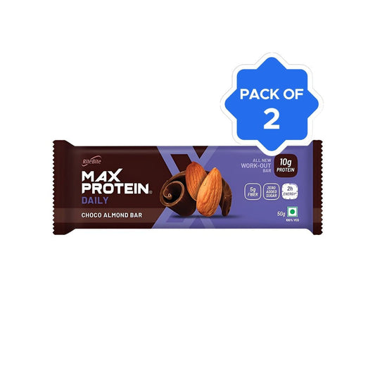 RiteBite Max Protein Daily Choco Almond Protein Bar - Pack of 2 : 2 x 50 g