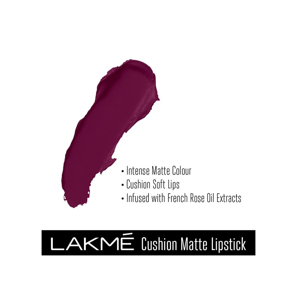 Lakme Cushion Matte Lipstick (Purple Diamond) : 4.5 g