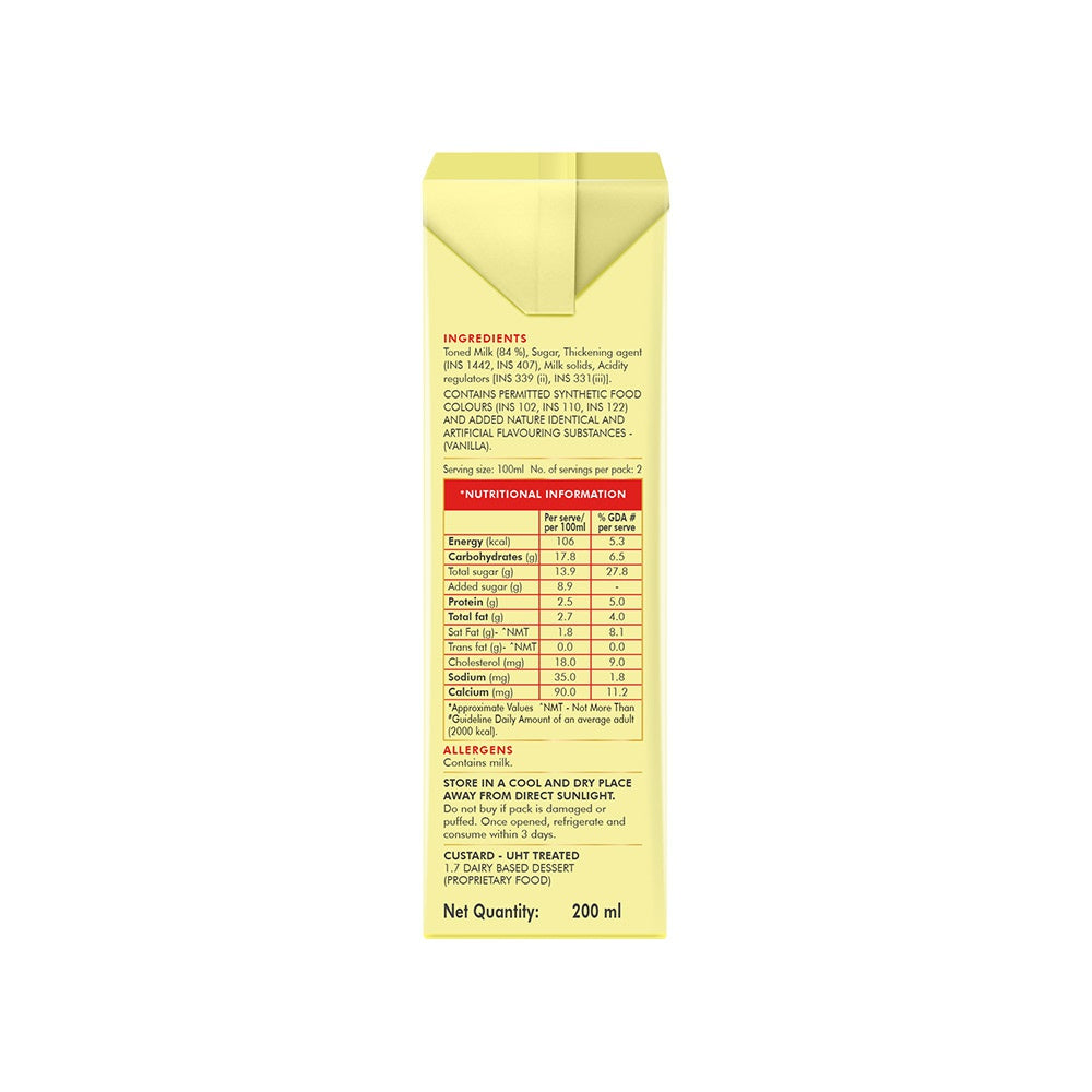 Weikfield Ready To Eat Custard (Vanilla) - Pack of 4 : 4 x 200 ml