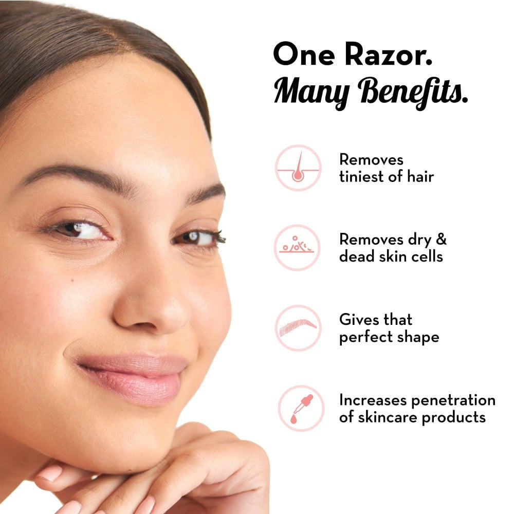 Plush Foldable Face Razor for Women - Pack of 2 : 2 x 1 pack (3 pieces)