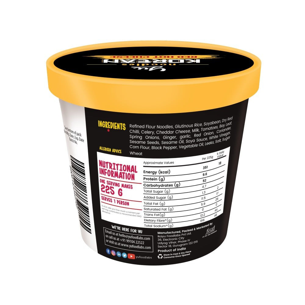 Yu Red Hot Cheese Korean Cup Noodles : 80 g