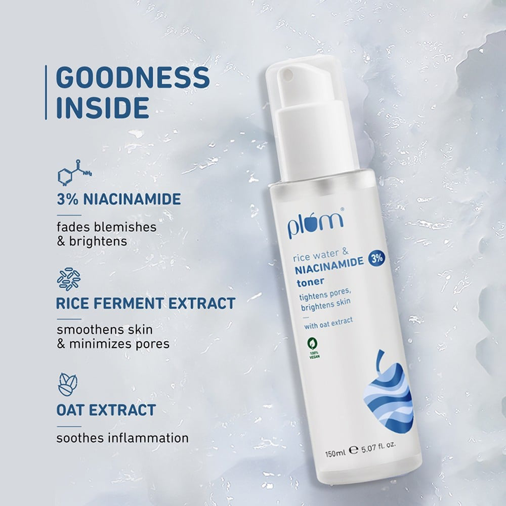 Plum 3% Niacinamide Toner with Rice Water : 150 ml