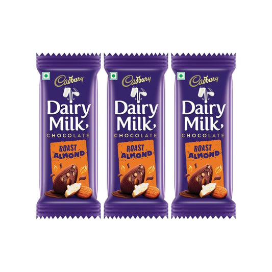 Cadbury Dairy Milk Roast Almond Flavoured Chocolate Bar - Pack of 3 : 3 x 36 g