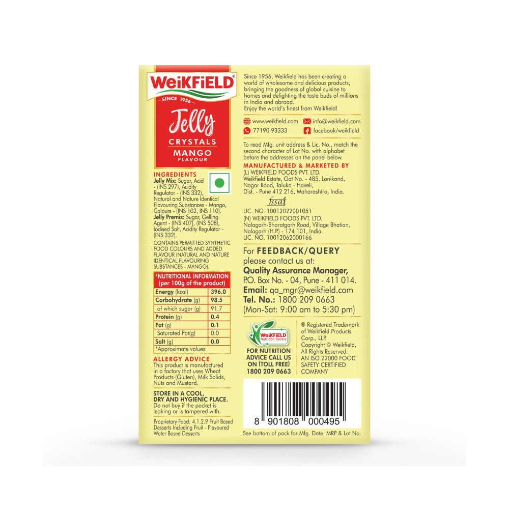 Weikfield Mango Jelly Mix - Pack of 2 : 2 x 90 g