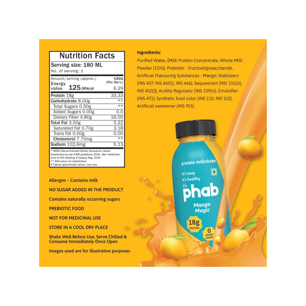 Phab Mango Magic Protein Milkshake : 2 x 180 ml