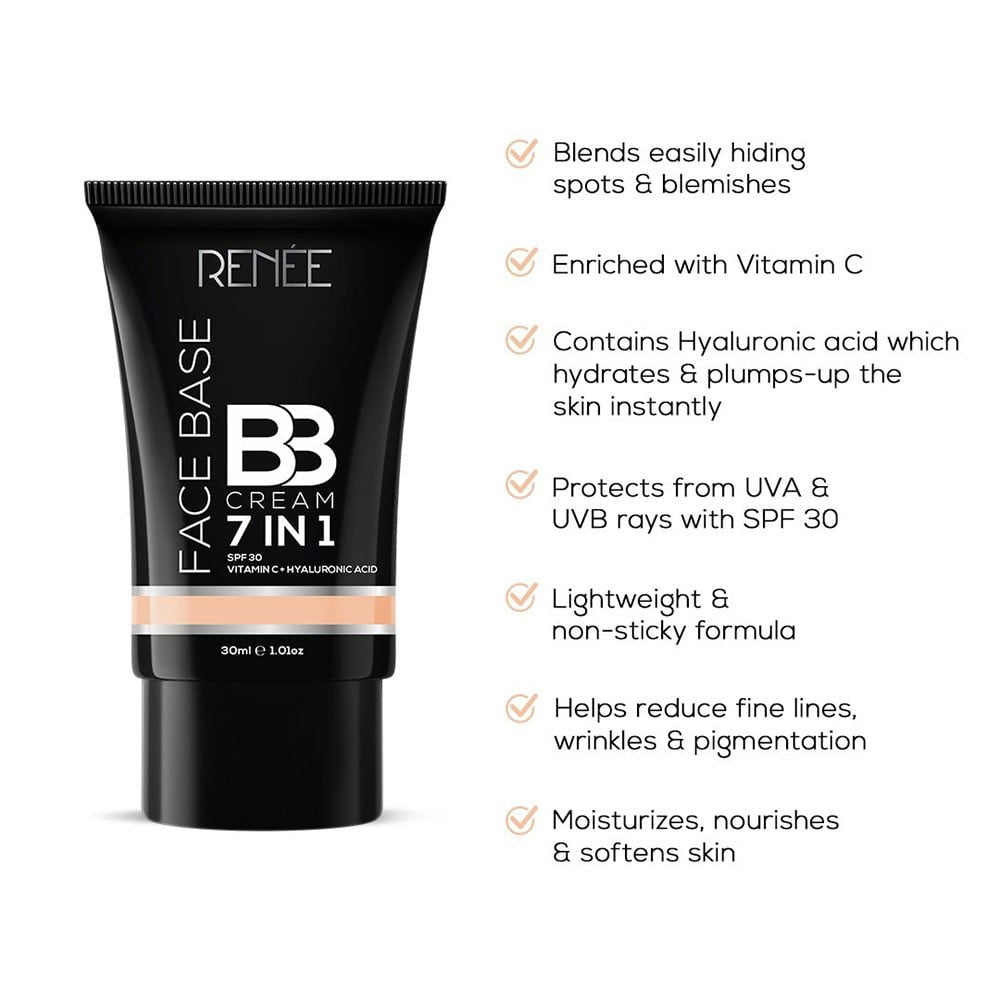 Renee 7 in 1 Face Base BB Cream SPF 30 (Butterscotch) : 30 ml