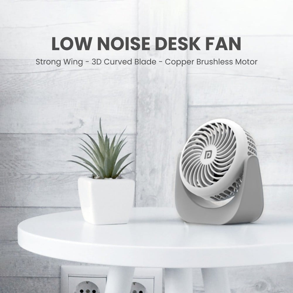 Portronics Toofan Portable Fan (White & Grey, 5W) : 1 unit