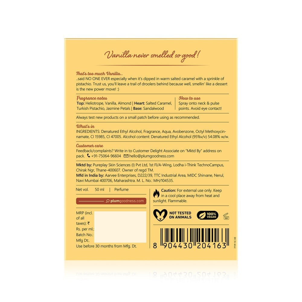 Plum BodyLovin' Vanilla Caramello Perfume (Sweet & Nutty) : 50 ml