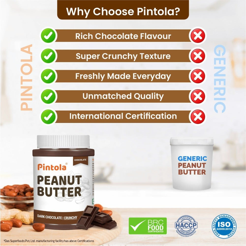 Pintola Dark Chocolate Crunchy Peanut Butter : 350 g