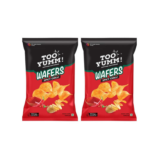 Too Yumm Spicy Chilli Wafers Potato Chips - Pack of 2 : 2 x 82 g