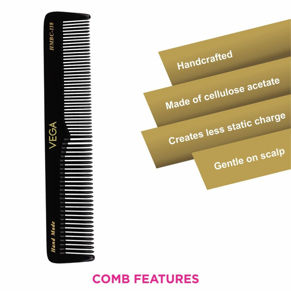 Vega Graduated Dressing Hair Comb (Black) : 1 piece