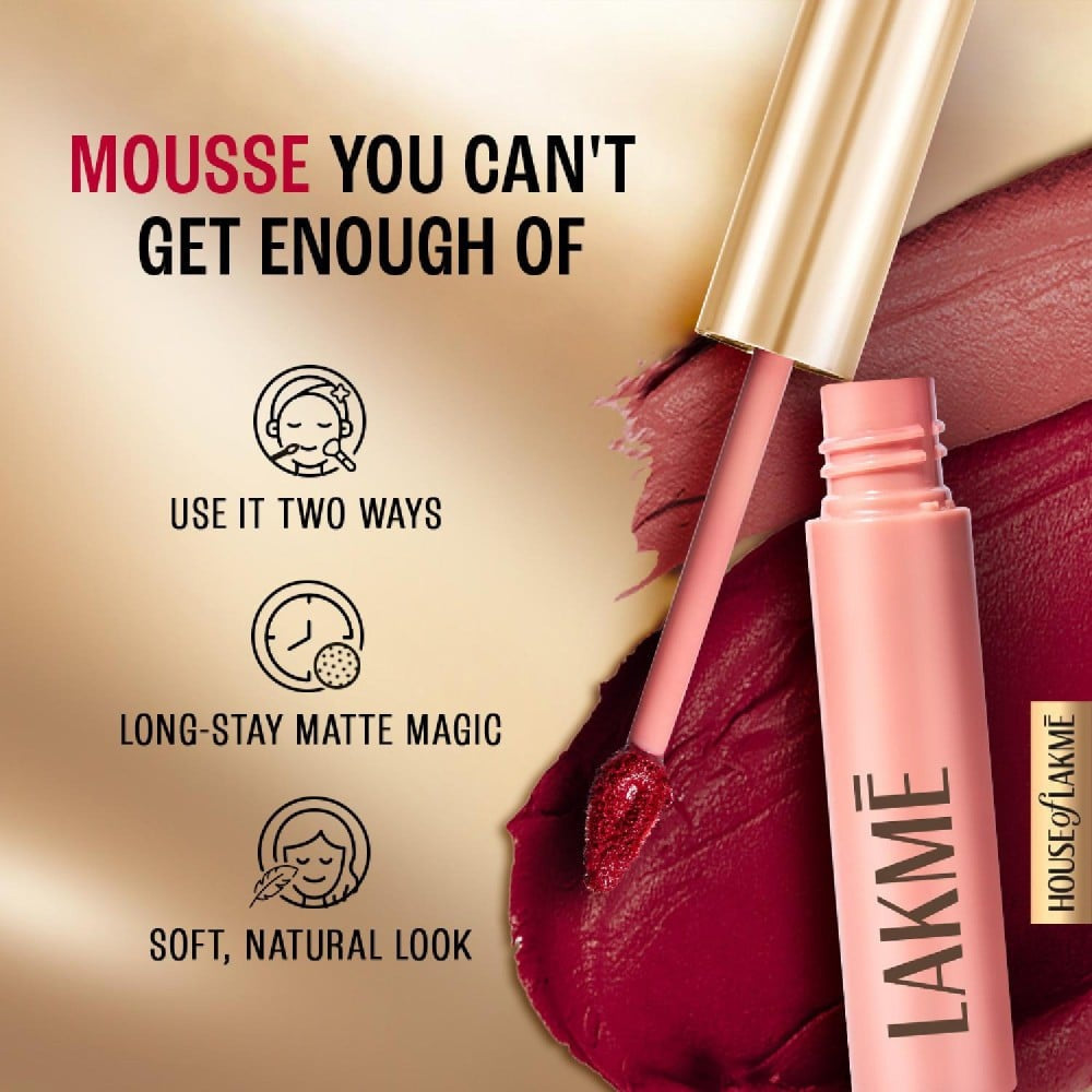 Lakme 9To5 Weightless Mousse Lip & Cheek Color (Blush Velvet) : 9 g