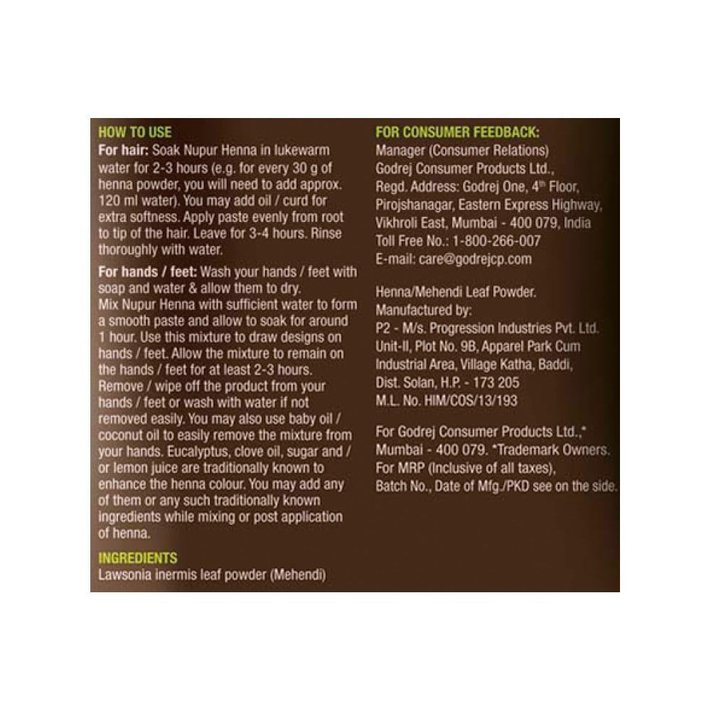 Godrej Nupur 100% Pure Henna Hair Colour / Mehendi : 120 g