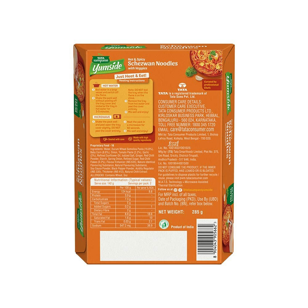 Tata Sampann Yumside Schezwan Noodles With Veggies - Ready to Eat : 285 g