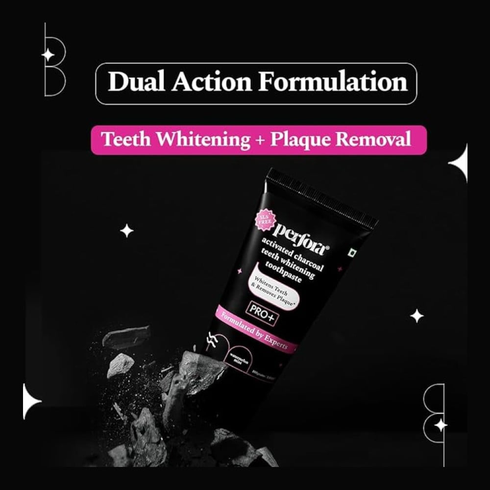 Perfora Activated Charcoal PRO+ Teeth Whitening Toothpaste (Watermelon Mint) : 50 g
